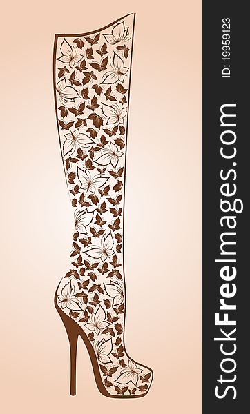 High heel from beautiful butterflies,illustration for a design