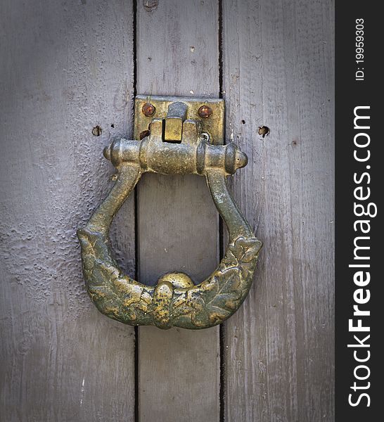 Coseup old-fashioned brass door knocker. Coseup old-fashioned brass door knocker