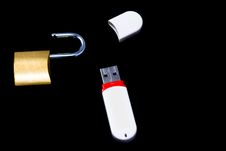 Unsecured USB Flash Disk. Royalty Free Stock Images