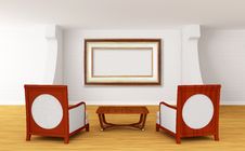 Gallery With Chairs And Wooden Table Stock Photography Gallery With Chairs And Wooden Table Stock Photography