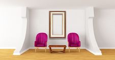 Gallery With Luxurious Chairs And Wooden Table Stock Photography Gallery With Luxurious Chairs And Wooden Table Stock Photography