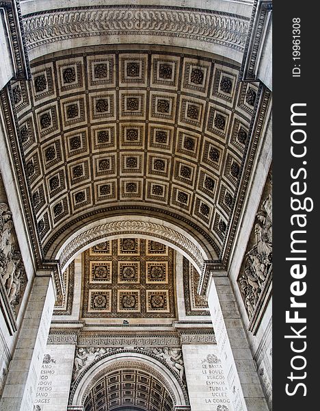 Underneath the historic Arc de Triomphe
