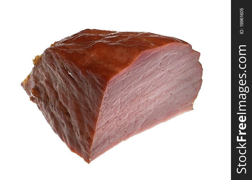 Smoked beef on a white background