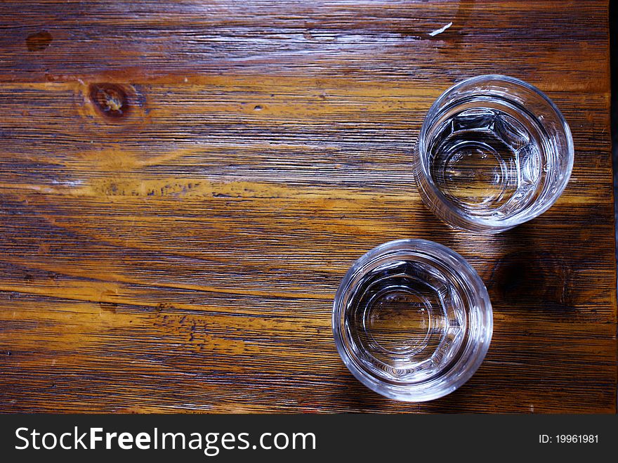 Two Glasses Of Water On Table