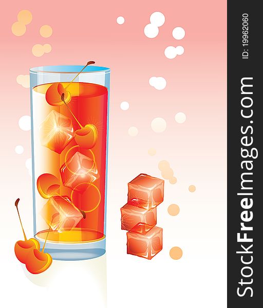 Background with cocktail and cherry