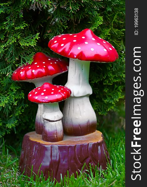 Decorations for the garden mushrooms