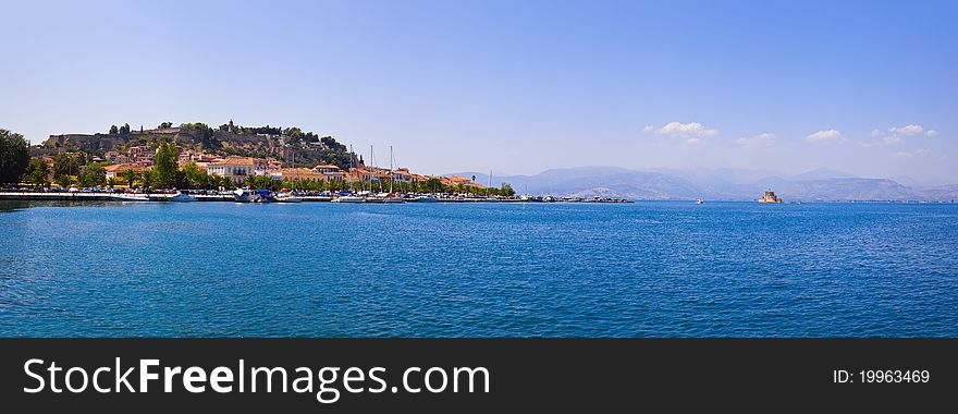 Panorama of Nafplion, Greece - travel background