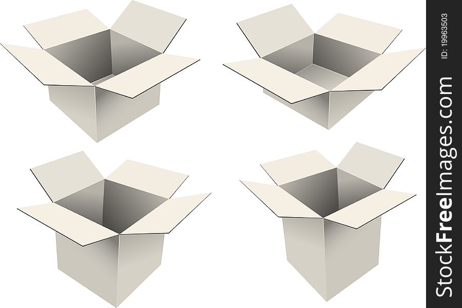 Set of four cardboard boxes. Set of four cardboard boxes