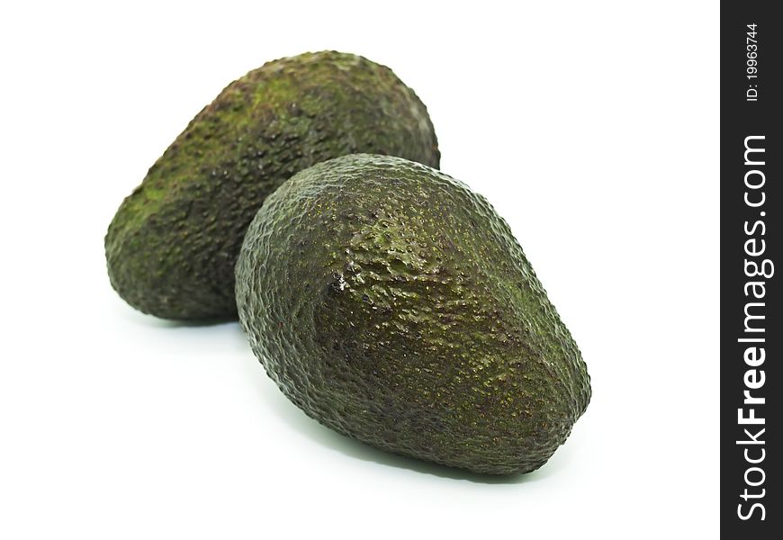 Green Avocados isolated on white background