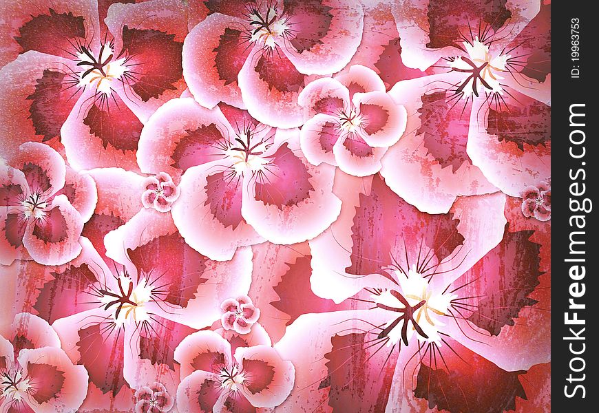 Abstract floral background, raster artwork