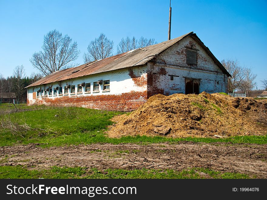 The old Soviet farm for cattle