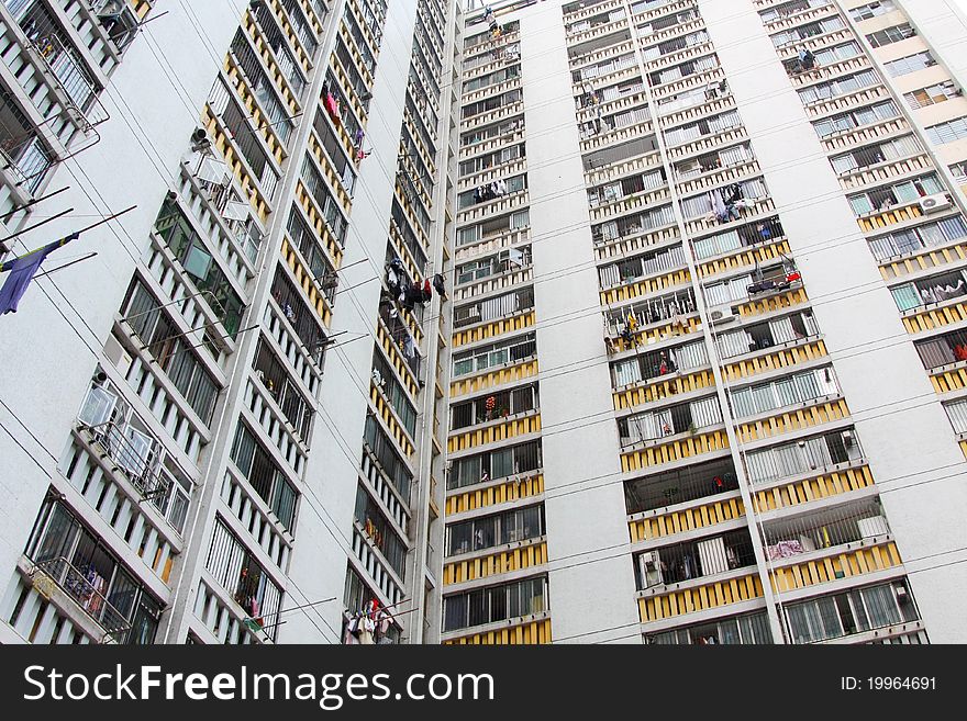 Packed Hong Kong public housing