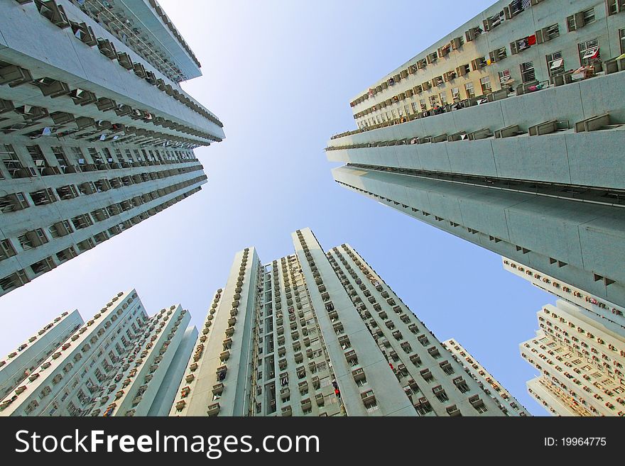 Packed Hong Kong public housing