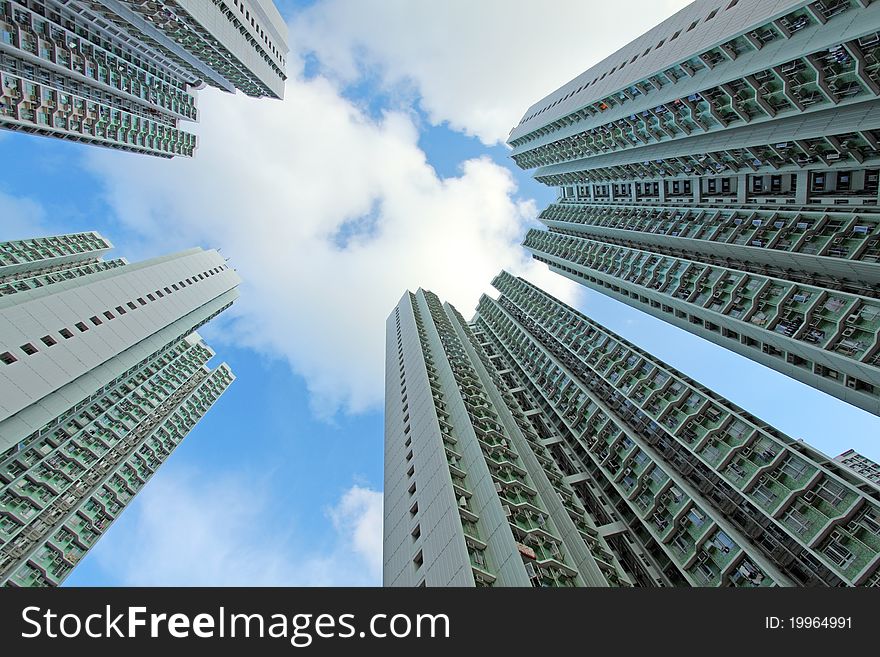 Packed Hong Kong public housing