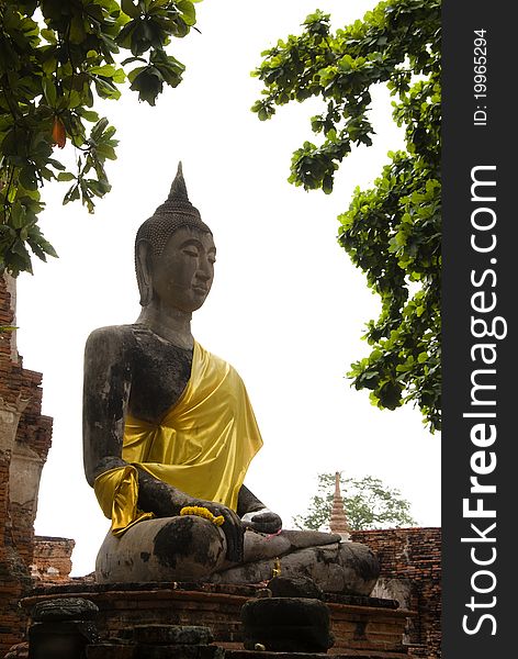 Ancient image buddha statue in Thailand
