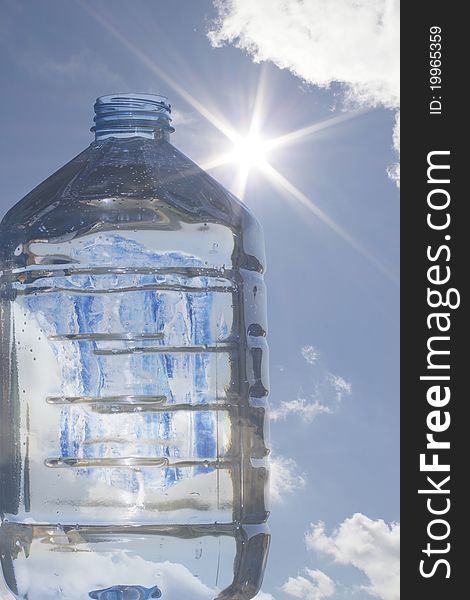 Bottle  water  ice  sun