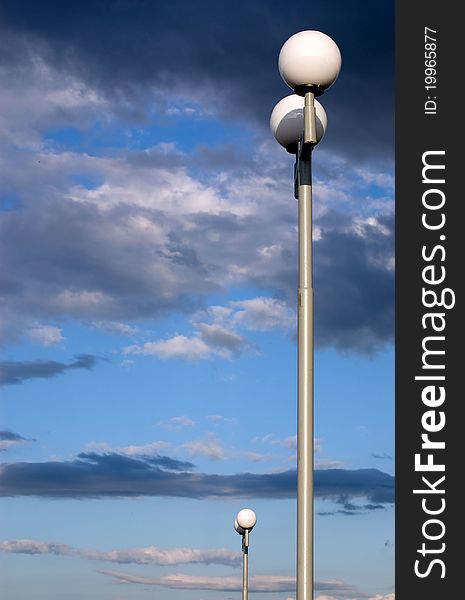 Lamppost on a sky background