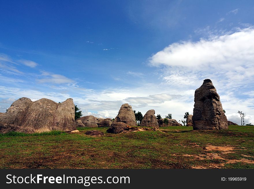 Large natural rock over the cliff called Stonehenge of Thailand. Large natural rock over the cliff called Stonehenge of Thailand