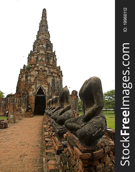 Ancient Buddha statues at Wat Chai WattanaRam, Ayutthaya, Thailand. Ancient Buddha statues at Wat Chai WattanaRam, Ayutthaya, Thailand