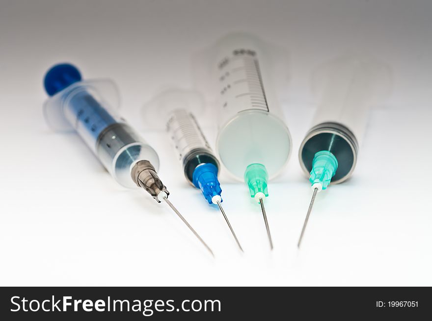 The composition of the needles. Syringes of various sizes