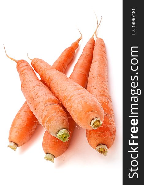 Bunch of carrots isolated on white