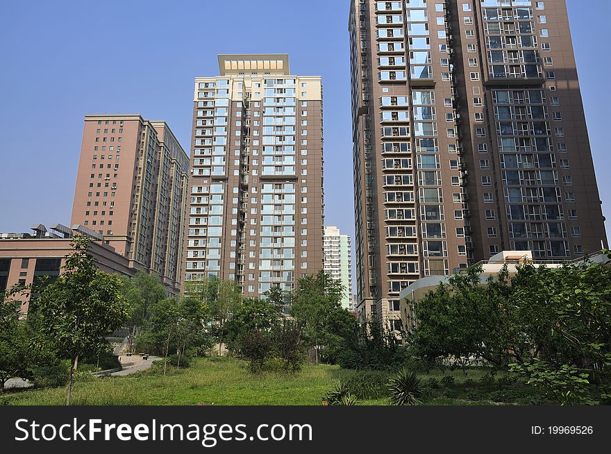 A Luxury residential area in Beijing, China. A Luxury residential area in Beijing, China.