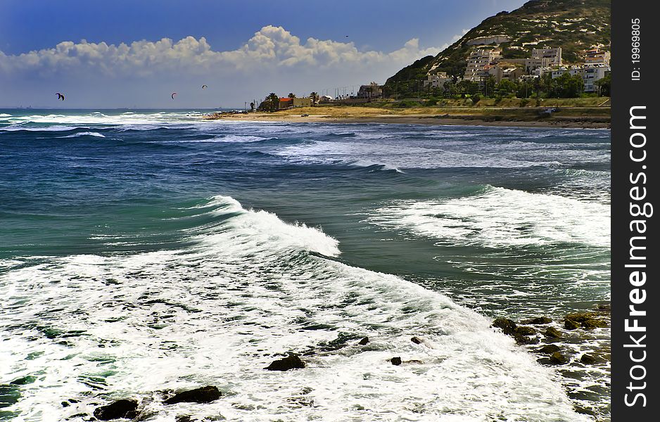 The shot was taken on a sunny summer day in the bay of Haifa, Israel. The shot was taken on a sunny summer day in the bay of Haifa, Israel