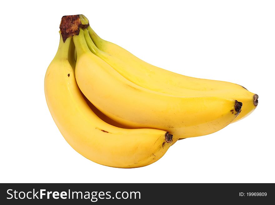Bananas, isolated on a white background in studio. Bananas, isolated on a white background in studio.
