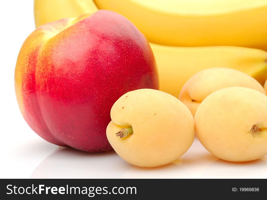 Red and yellow background of fruits