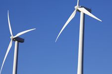 Wind Turbines On Alternative Energy Windmill Farm Royalty Free Stock Photos