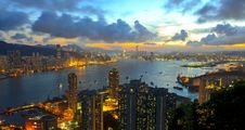 Night View Of Victoria Harbour Royalty Free Stock Photos Night View Of Victoria Harbour Royalty Free Stock Photos