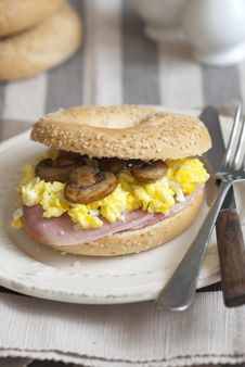 Filled Bagel Royalty Free Stock Photography Filled Bagel Royalty Free Stock Photography