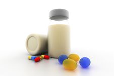 Medicine Bottles And Pills Royalty Free Stock Photography
