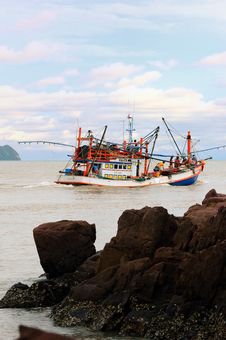 The Fishing Boats Go To Open Sea. Royalty Free Stock Photos The Fishing Boats Go To Open Sea. Royalty Free Stock Photos