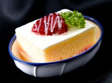 Butter Strawberry Cake Isolated Stock Image Butter Strawberry Cake Isolated Stock Image