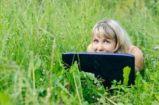 Woman With A Laptop Stock Photo Woman With A Laptop Stock Photo