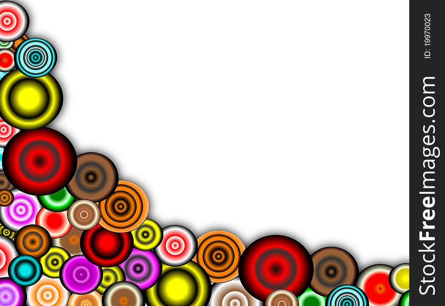 Computer generated multi colored circles background. Computer generated multi colored circles background