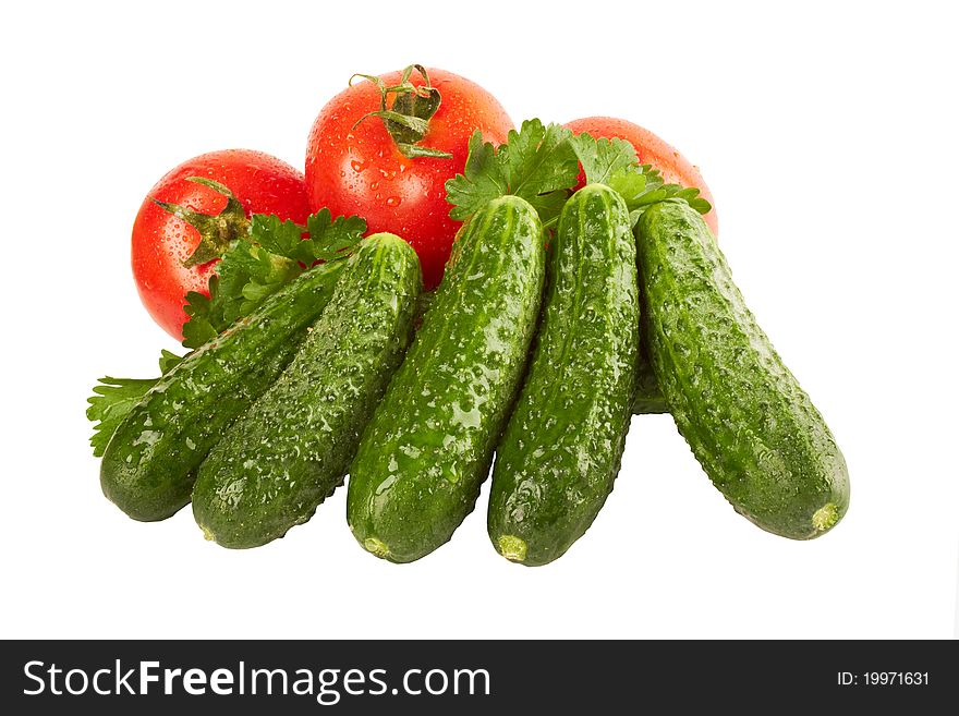 Fresh Cucumbers And Tomatoes