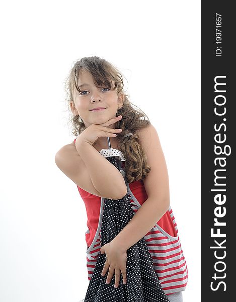 Beautiful girl posing with accessory in studio. Beautiful girl posing with accessory in studio