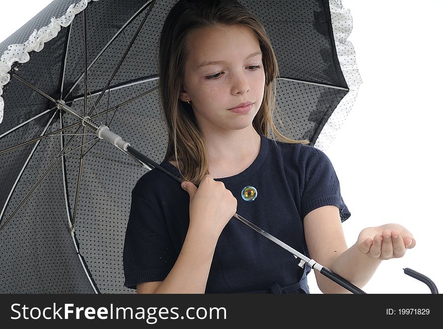 Teenager Playing With Bubbles