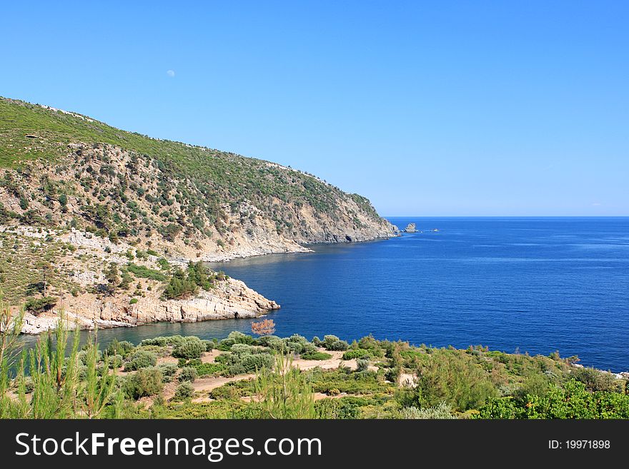 Aegean sea, view from Livadi Beach