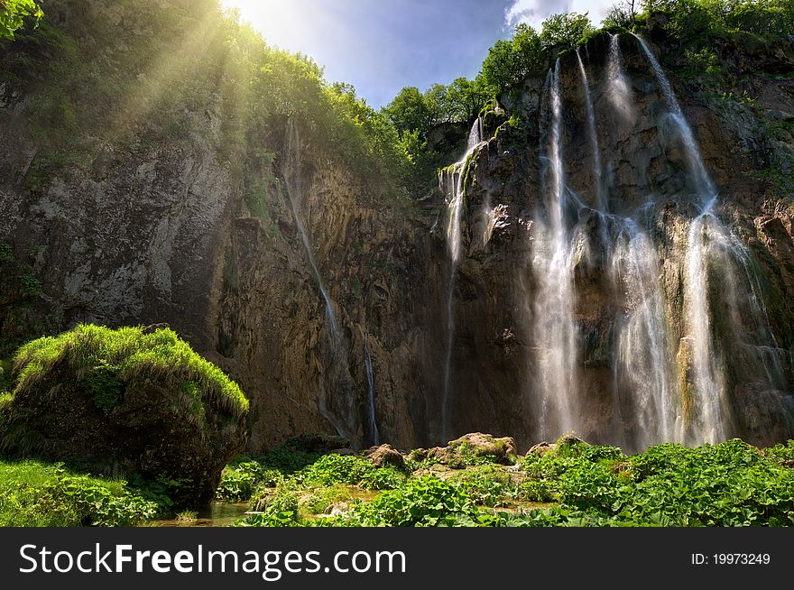 The wonderful waterfalls at the plitvitce national park in croatia. The wonderful waterfalls at the plitvitce national park in croatia