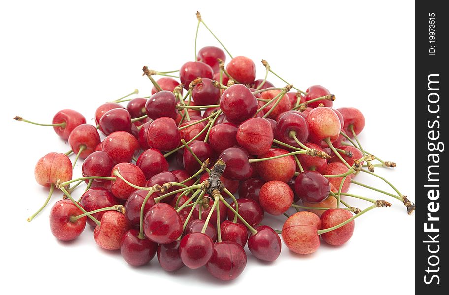 Cherry on a white background