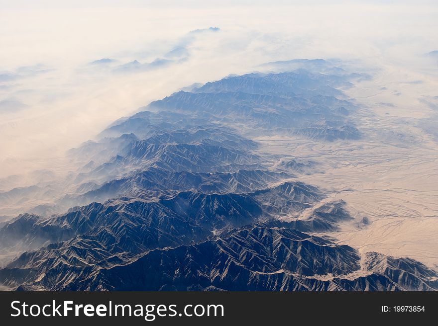 Panoramic view of landscape and Mountain Range. Panoramic view of landscape and Mountain Range