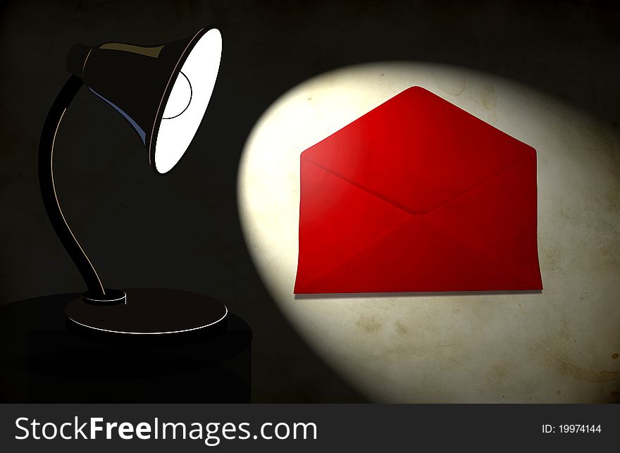 Dark background with lighting desk lamp. Dark background with lighting desk lamp