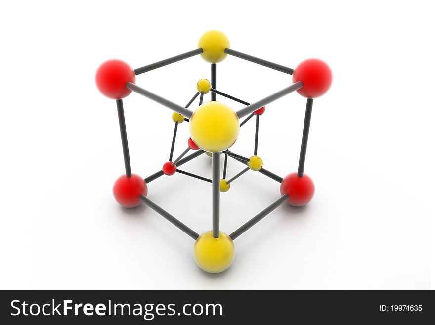 Abstract molecule structure on white background