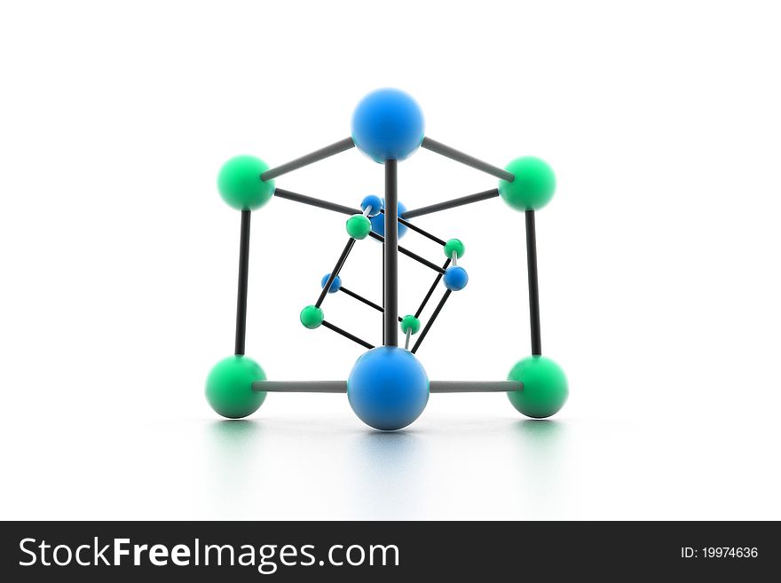 Abstract molecule structure on white background