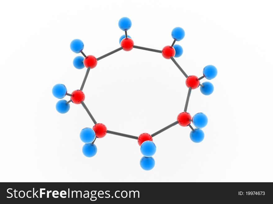 Abstract molecule structure on white background