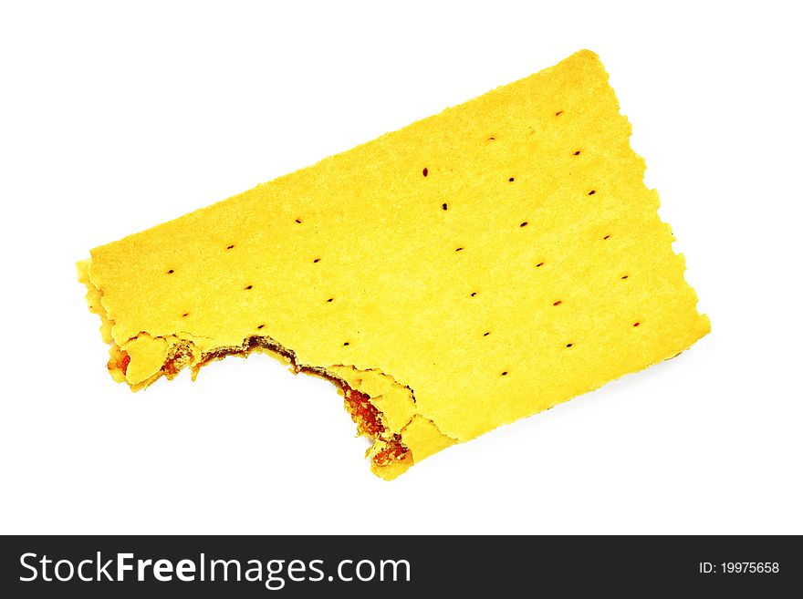 A pile of sandwich biscuit with white background
