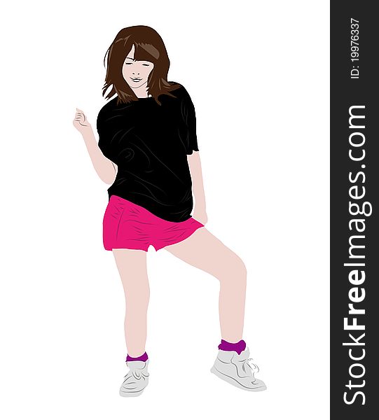 Dancing girl  graphics,fun and lively